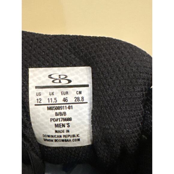 Boombah Men’s 12 Black Gray Turf Baseball Shoes Mid Top Athletic Sneakers EUC - Picture 4 of 7